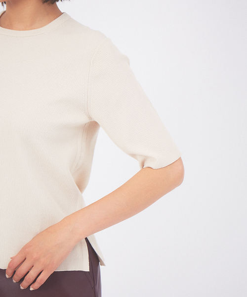 qualite（カリテ）の「ウォッシャブルクルーネックニットT（ニット/セーター・レディース・ダークブラウン/レッド/アイボリー・フリー）」の20枚目の写真