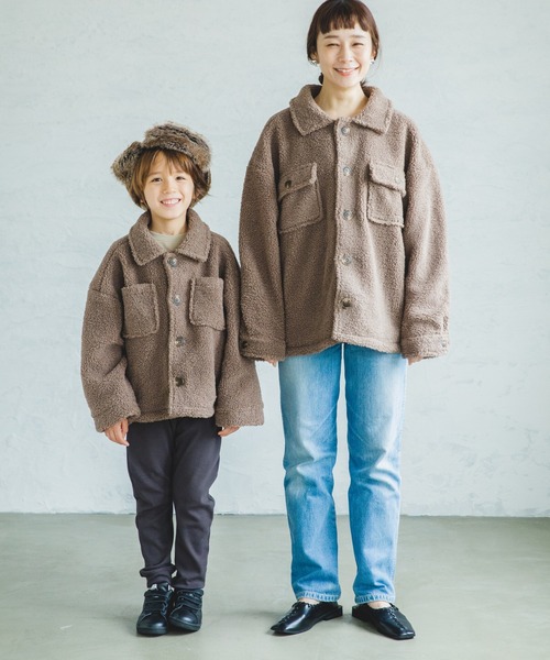 pairmanon（ペアマノン）の「【もこもこボア】【ママサイズ】シープボアCPOジャケット（ブルゾン・レディース・ミント/アイボリー/ベージュ/モカ・FREE）」の6枚目の写真