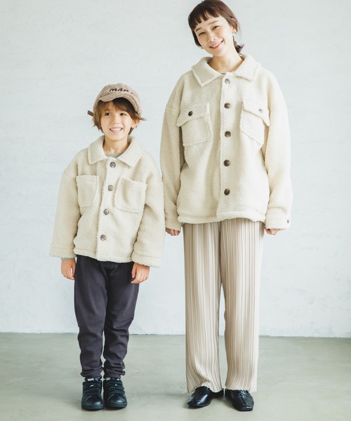 pairmanon（ペアマノン）の「【もこもこボア】【ママサイズ】シープボアCPOジャケット（ブルゾン・レディース・ミント/アイボリー/ベージュ/モカ・FREE）」の7枚目の写真