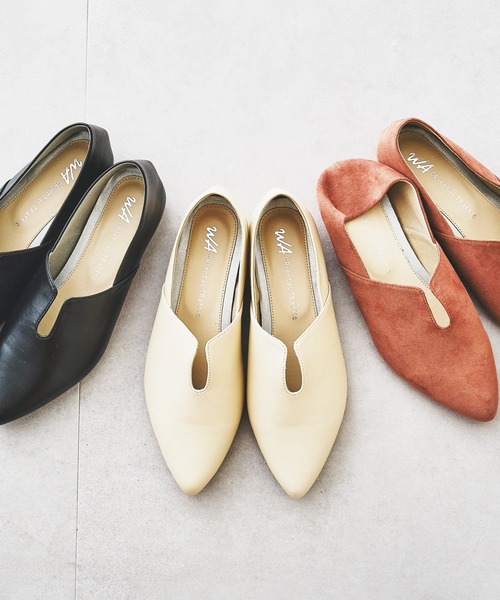 WA ORiental TRaffic（ダブルエーオリエンタルトラフィック）の「Uカットポインテッドトゥバブーシュ/12305（パンプス・レディース・ブラック/ベージュ/ピンク・LL/S/M/L/SS/3L）」の2枚目の写真