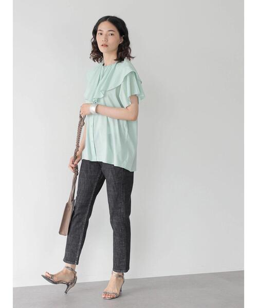 AMERICAN HOLIC(アメリカンホリック)の「フリル衿フレアブラウス(シャツ/ブラウス・レディース・サックスブルー/オフホワイト・FREE)」の10枚目の写真