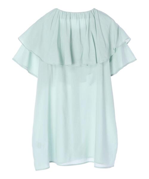 AMERICAN HOLIC(アメリカンホリック)の「フリル衿フレアブラウス(シャツ/ブラウス・レディース・サックスブルー/オフホワイト・FREE)」の8枚目の写真