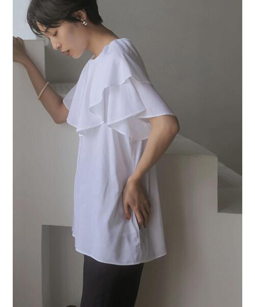 AMERICAN HOLIC(アメリカンホリック)の「フリル衿フレアブラウス(シャツ/ブラウス・レディース・サックスブルー/オフホワイト・FREE)」の2枚目の写真