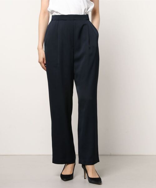 NANO universe（ナノユニバース）の「サッカーサテンイージーギャザーパンツ（その他パンツ・レディース・ブラウン/ネイビー/アイボリー・36/38）」の20枚目の写真