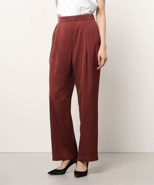 NANO universe（ナノユニバース）の「サッカーサテンイージーギャザーパンツ（その他パンツ・レディース・ブラウン/ネイビー/アイボリー・36/38）」の15枚目の写真