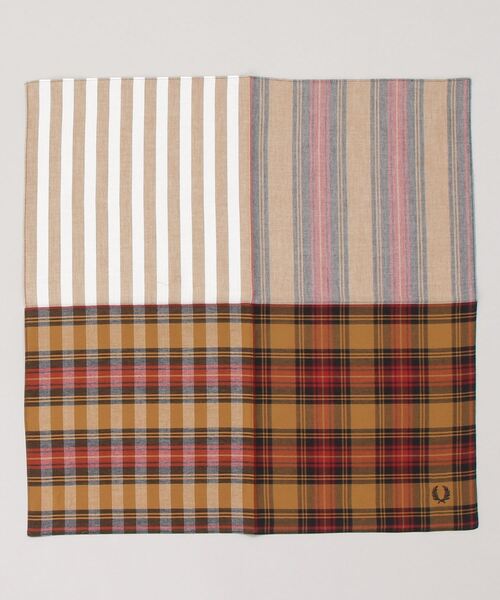FRED PERRY（フレッドペリー）の「Woven Handkerchief（ハンカチ/ハンドタオル・メンズ・グレー/キャメル・ONE SIZE）」の8枚目の写真