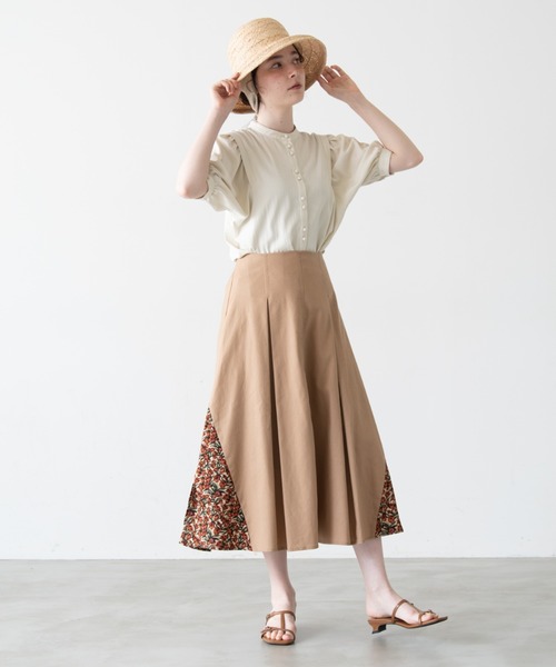 idem（イデム）の「hide and seek flower skirt/サイド切替
