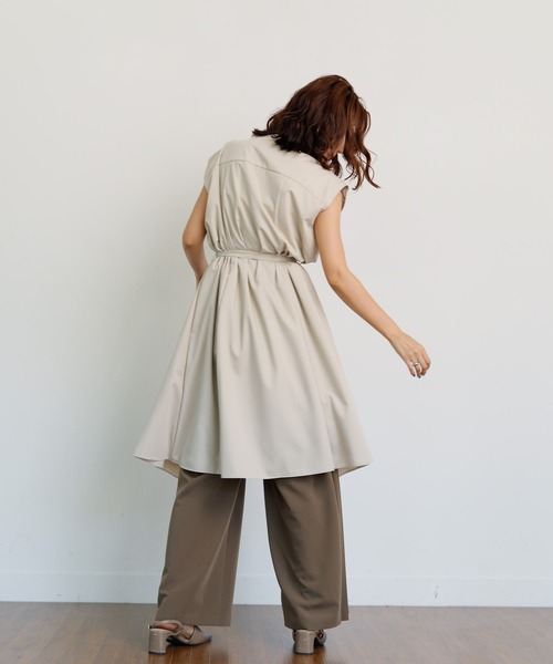 LADYMADE（レディメイド）の「ハーフプリーツアシメワイドパンツ（その他パンツ・レディース・グレー/ライトベージュ/カーキ・FREE）」の19枚目の写真