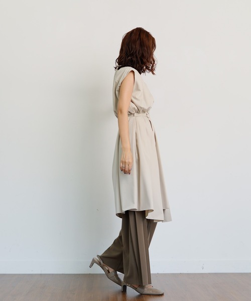 LADYMADE（レディメイド）の「ハーフプリーツアシメワイドパンツ（その他パンツ・レディース・グレー/ライトベージュ/カーキ・FREE）」の20枚目の写真