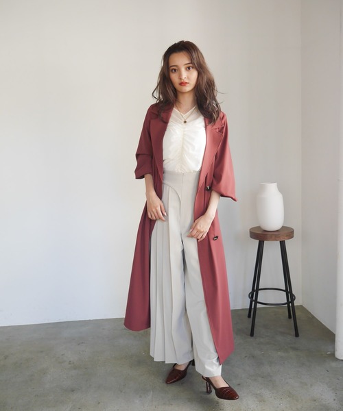 LADYMADE（レディメイド）の「ハーフプリーツアシメワイドパンツ（その他パンツ・レディース・グレー/ライトベージュ/カーキ・FREE）」の22枚目の写真