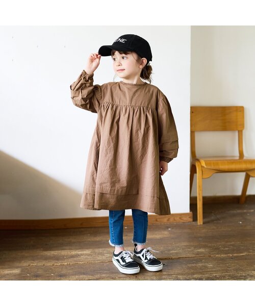 BREEZE（ブリーズ）の「袖ボリュームワンピース（ワンピース・キッズ・ブラック/ブラウン/チェック・100/110/80/140/120/130/90）」の9枚目の写真