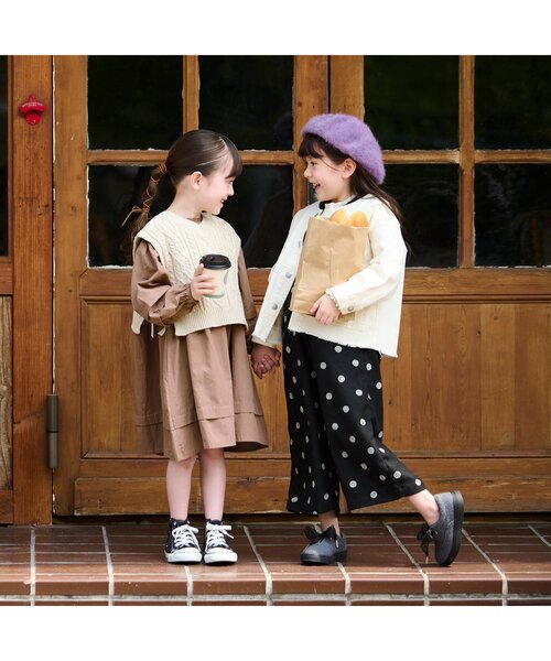 BREEZE（ブリーズ）の「袖ボリュームワンピース（ワンピース・キッズ・ブラック/ブラウン/チェック・100/110/80/140/120/130/90）」の12枚目の写真