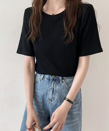 ワッフルクルーネックTシャツ