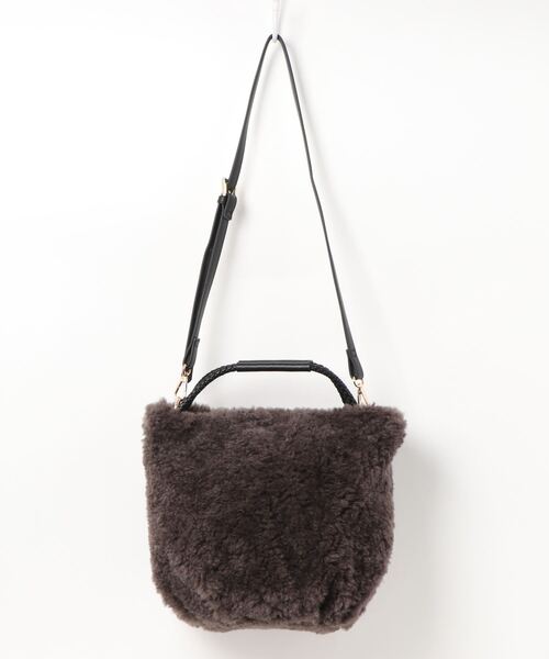 cache cache(カシュ カシュ)の「カシュカシュ cachecache / メッシュ丸ハンドルエコファー2wayショルダーバッグ(ショルダーバッグ・レディース・グレー/ベージュ系その他/アイボリー/ブラック・FREE)」の4枚目の写真