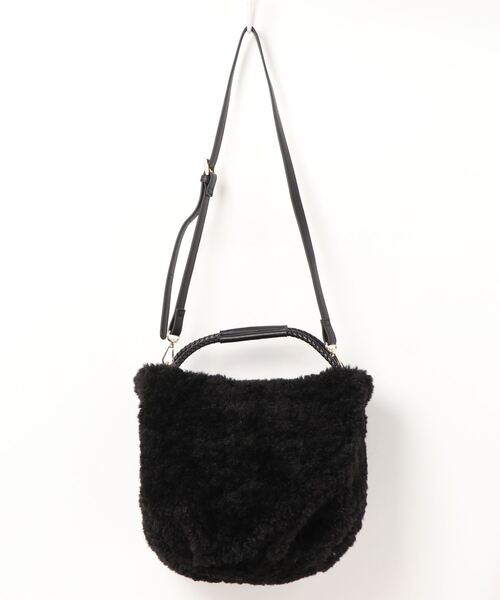 cache cache(カシュ カシュ)の「カシュカシュ cachecache / メッシュ丸ハンドルエコファー2wayショルダーバッグ(ショルダーバッグ・レディース・グレー/ベージュ系その他/アイボリー/ブラック・FREE)」の3枚目の写真