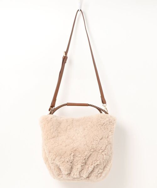 cache cache(カシュ カシュ)の「カシュカシュ cachecache / メッシュ丸ハンドルエコファー2wayショルダーバッグ(ショルダーバッグ・レディース・グレー/ベージュ系その他/アイボリー/ブラック・FREE)」の6枚目の写真