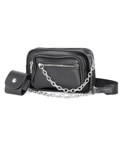 Figments(フィグメンツ)の「ダブルチェーンツキミニショルダー(ショルダーバッグ・レディース・ブラック・FREE)」の5枚目の写真