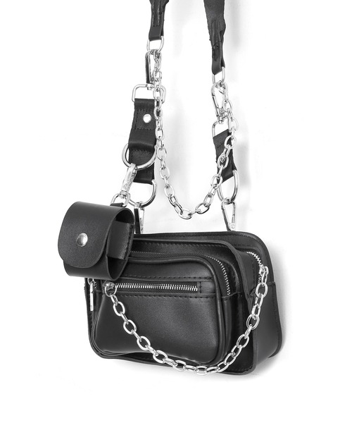 Figments(フィグメンツ)の「ダブルチェーンツキミニショルダー(ショルダーバッグ・レディース・ブラック・FREE)」の8枚目の写真