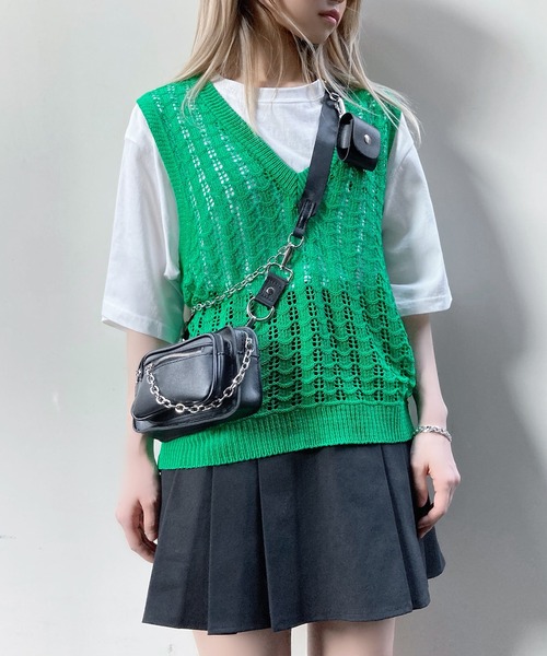 Figments(フィグメンツ)の「ダブルチェーンツキミニショルダー(ショルダーバッグ・レディース・ブラック・FREE)」の15枚目の写真