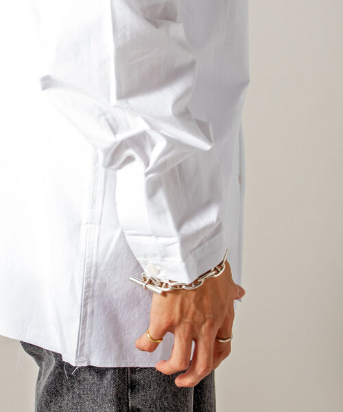 GLOSTER（グロスター）の「【GLOSTER/グロスター】オーガニックコットン スモックシャツ（シャツ/ブラウス・メンズ・ホワイト/ブラック/サックスブルー・MEDIUM/LARGE）」の21枚目の写真