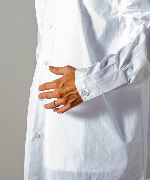 GLOSTER（グロスター）の「【GLOSTER/グロスター】オーガニックコットン スモックシャツ（シャツ/ブラウス・メンズ・ホワイト/ブラック/サックスブルー・MEDIUM/LARGE）」の17枚目の写真