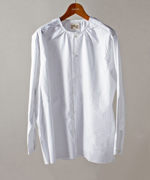 GLOSTER（グロスター）の「【GLOSTER/グロスター】オーガニックコットン スモックシャツ（シャツ/ブラウス・メンズ・ホワイト/ブラック/サックスブルー・MEDIUM/LARGE）」の20枚目の写真