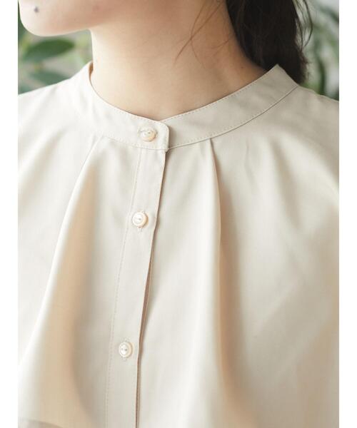 ELENCARE DUE（エレンカーレデュエ）の「・ELENCARE DUE ケープレイヤードチュニック＊（シャツ/ブラウス・レディース・チャコールグレー/ブラック/ライトベージュ・FREE）」の8枚目の写真