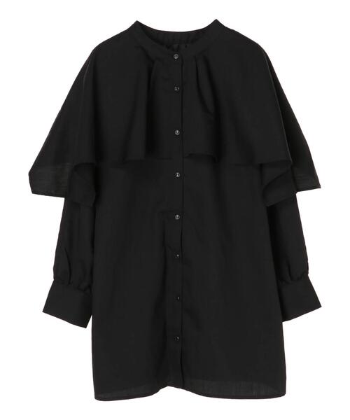 ELENCARE DUE（エレンカーレデュエ）の「・ELENCARE DUE ケープレイヤードチュニック＊（シャツ/ブラウス・レディース・チャコールグレー/ブラック/ライトベージュ・FREE）」の17枚目の写真