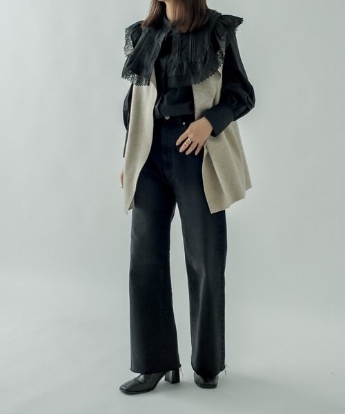 mystic（ミスティック）の「衿付きブラウス（シャツ/ブラウス・レディース・ブラック/オフホワイト・FREE）」の5枚目の写真