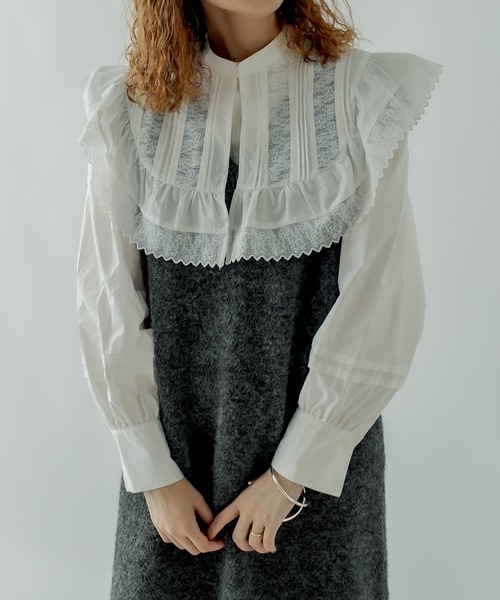 mystic（ミスティック）の「衿付きブラウス（シャツ/ブラウス・レディース・ブラック/オフホワイト・FREE）」の13枚目の写真