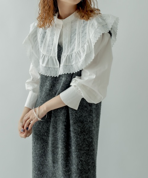 mystic（ミスティック）の「衿付きブラウス（シャツ/ブラウス・レディース・ブラック/オフホワイト・FREE）」の14枚目の写真