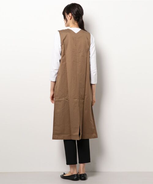 DISCOAT(ディスコート)の「ノーカラーロングジレ(シャツ/ブラウス・レディース・ブラック/モカ・FREE)」の3枚目の写真