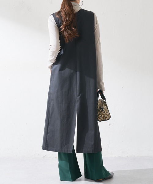 DISCOAT(ディスコート)の「ノーカラーロングジレ(シャツ/ブラウス・レディース・ブラック/モカ・FREE)」の15枚目の写真