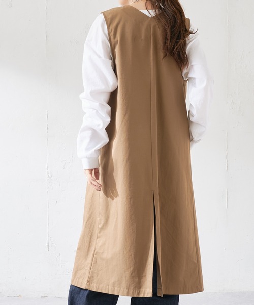 DISCOAT(ディスコート)の「ノーカラーロングジレ(シャツ/ブラウス・レディース・ブラック/モカ・FREE)」の11枚目の写真