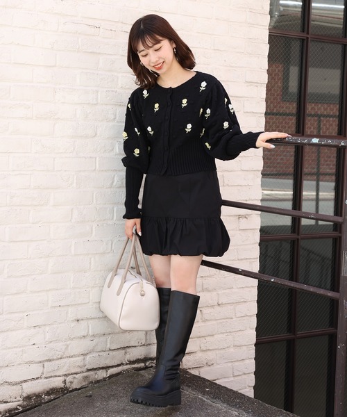 one after another NICE CLAUP（ワンアフターアナザーナイスクラップ）の「刺繍ニットカーディガン（カーディガン/ボレロ・レディース・ホワイト系その他/ブラック系その他/グレー系その他・FREE）」の14枚目の写真