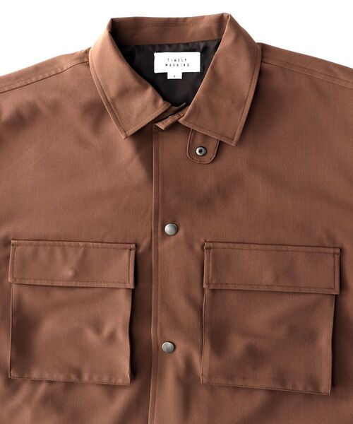 TIMELY WARNING（タイムリーワーニング）の「TimelyWarning / TR バルーンスリーブ コーチジャケット（ナイロンジャケット・メンズ・ベージュ/グリーン/ブラック/ブラウン/キナリ/ブルー・MEDIUM/LARGE）」の8枚目の写真