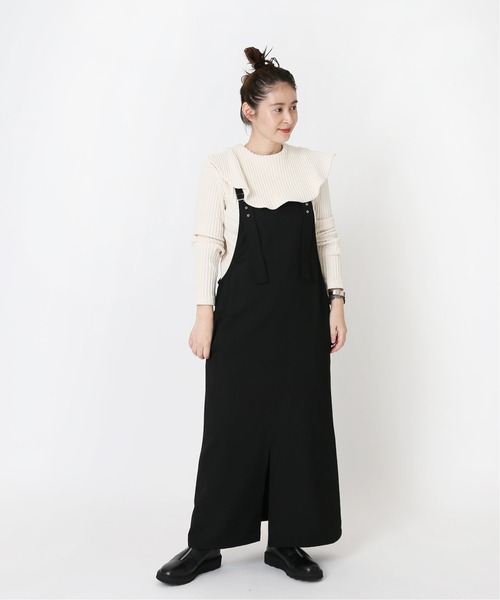 journal standard L'essage（ジャーナルスタンダードレサージュ）の「TWカルゼ ジャンパーワンピース◆2（ジャンパースカート・レディース・ブラック/カーキ・FREE）」の21枚目の写真