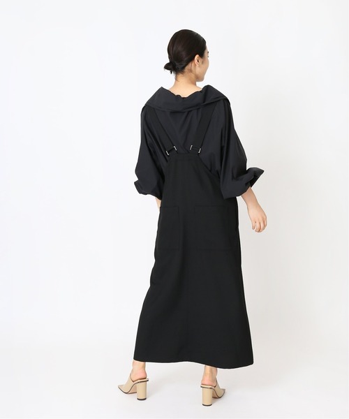 journal standard L'essage（ジャーナルスタンダードレサージュ）の「TWカルゼ ジャンパーワンピース◆2（ジャンパースカート・レディース・ブラック/カーキ・FREE）」の18枚目の写真