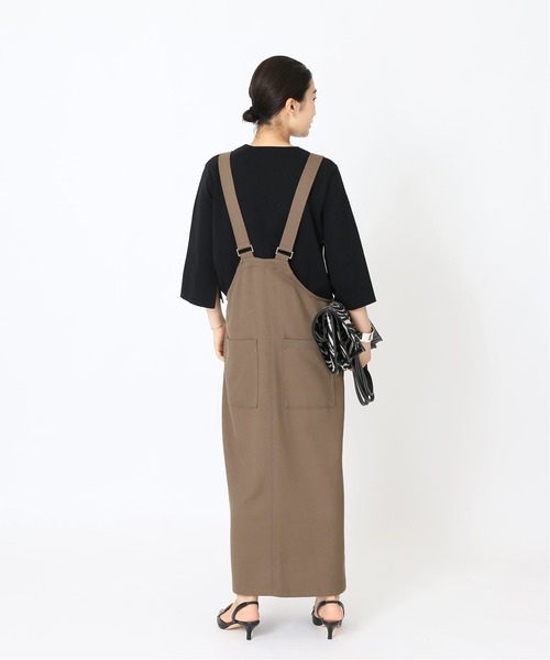 journal standard L'essage（ジャーナルスタンダードレサージュ）の「TWカルゼ ジャンパーワンピース◆2（ジャンパースカート・レディース・ブラック/カーキ・FREE）」の10枚目の写真