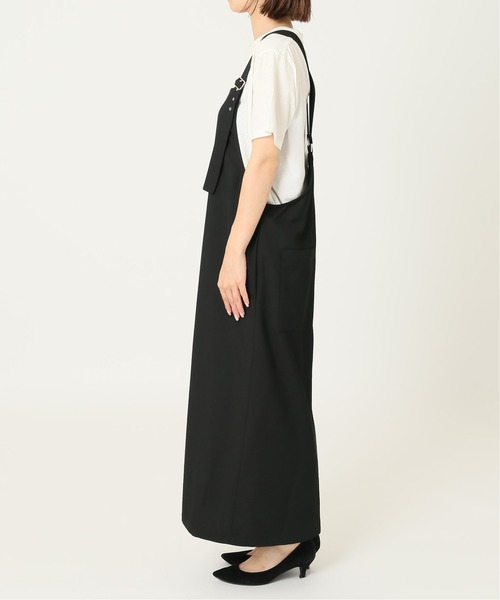 journal standard L'essage（ジャーナルスタンダードレサージュ）の「TWカルゼ ジャンパーワンピース◆2（ジャンパースカート・レディース・ブラック/カーキ・FREE）」の4枚目の写真