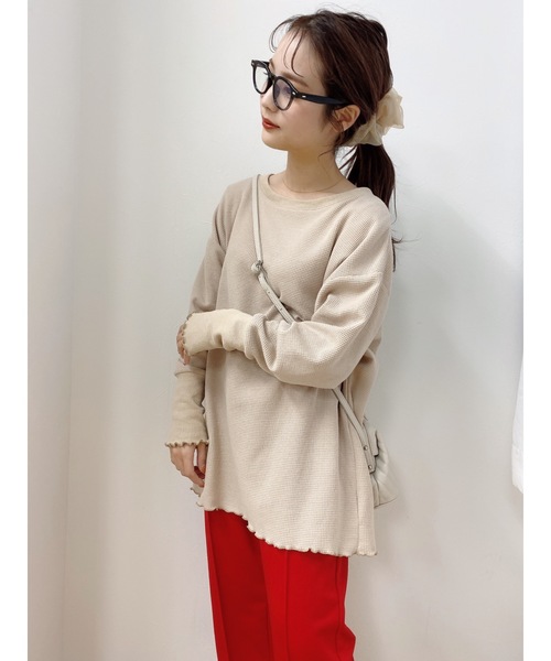 jumelle（ジュメロ）の「ワッフルプルオーバー（Tシャツ/カットソー・レディース・ベージュ/グレー/ピンク・FREE）」の5枚目の写真