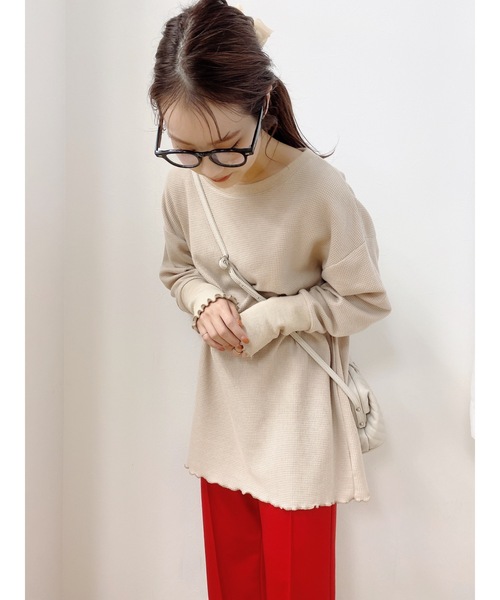 jumelle（ジュメロ）の「ワッフルプルオーバー（Tシャツ/カットソー・レディース・ベージュ/グレー/ピンク・FREE）」の9枚目の写真