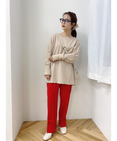 jumelle（ジュメロ）の「ワッフルプルオーバー（Tシャツ/カットソー・レディース・ベージュ/グレー/ピンク・FREE）」の12枚目の写真