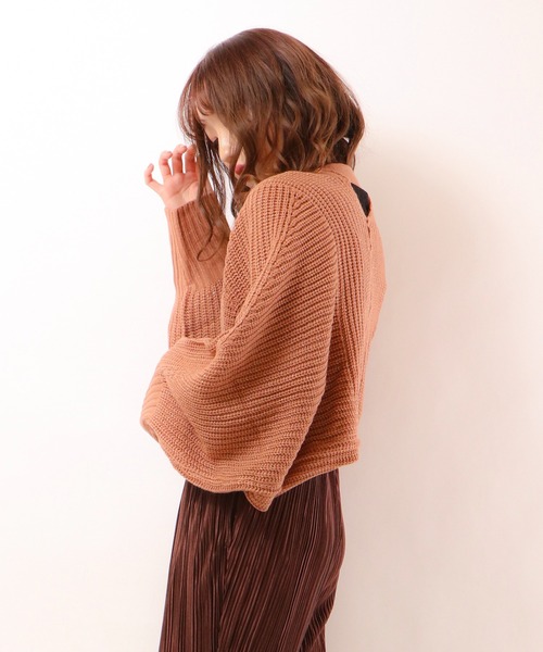 Brownie（ブラウニー）の「Brownie ラメニットボレロ（カーディガン/ボレロ・レディース・ピンク/アイボリー/モカ/オレンジ・FREE）」の7枚目の写真