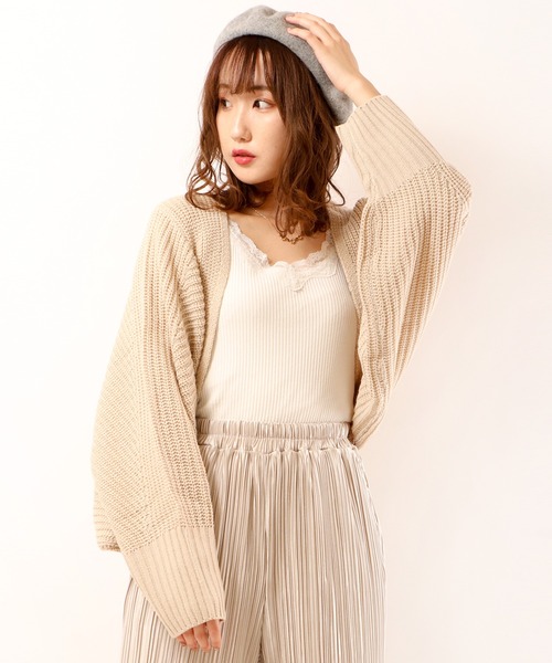 Brownie（ブラウニー）の「Brownie ラメニットボレロ（カーディガン/ボレロ・レディース・ピンク/アイボリー/モカ/オレンジ・FREE）」の16枚目の写真