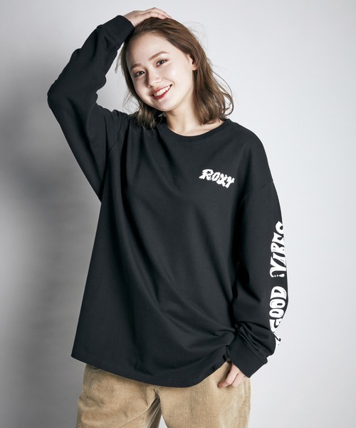 ROXY（ロキシー）の「CHOCOMOO LOGO LONGS/ロキシー袖プリント長袖ロン 