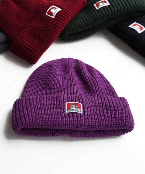 BEN DAVIS（ベンデイビス）の「《BEN DAVIS》MICRO LOGO KNITCAP（ニットキャップ/ビーニー・レディース・レッド/ヘザーグレー/パープル/ブラック/ヘザーチャコール/ダークグリーン/グリーン/ブラウン/オレンジ/イエロー/ベージュ・FREE）」の8枚目の写真