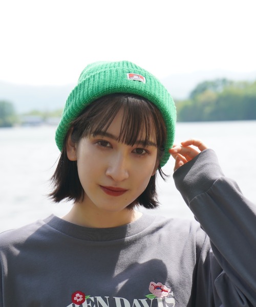 BEN DAVIS（ベンデイビス）の「《BEN DAVIS》MICRO LOGO KNITCAP（ニットキャップ/ビーニー・レディース・レッド/ヘザーグレー/パープル/ブラック/ヘザーチャコール/ダークグリーン/グリーン/ブラウン/オレンジ/イエロー/ベージュ・FREE）」の7枚目の写真