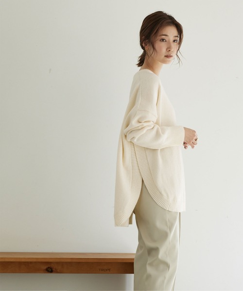 titivate(ティティベイト)の「裾ラウンドニットトップス(ニット/セーター・レディース・ブラウン/オフホワイト/ピンク/グリーン・S/M)」の9枚目の写真