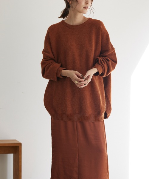 裾ラウンドニットトップス（ニット/セーター）｜titivate（ティティ